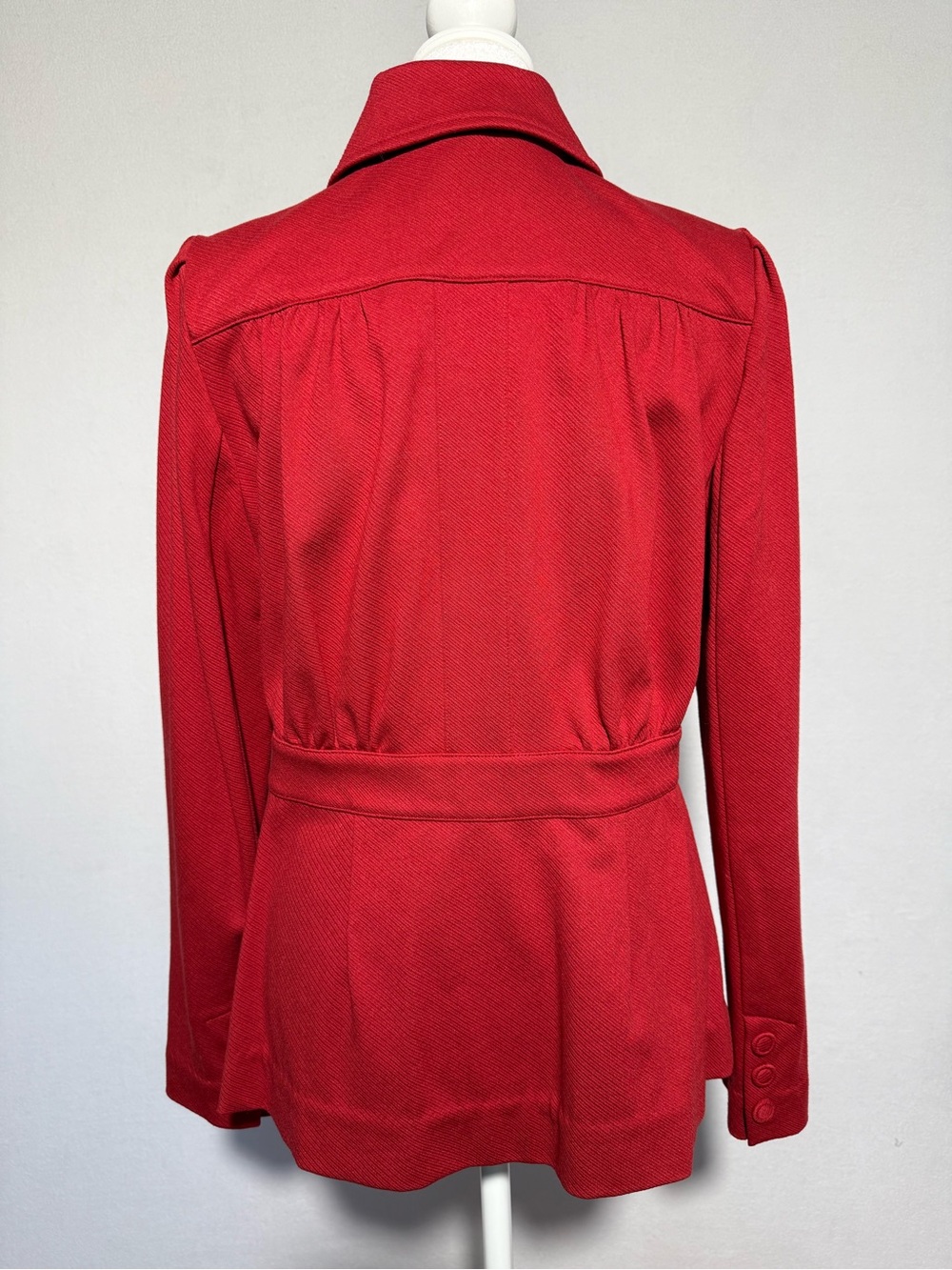 CAbi Red Button-Front Pea Coat - Picture 3 of 8